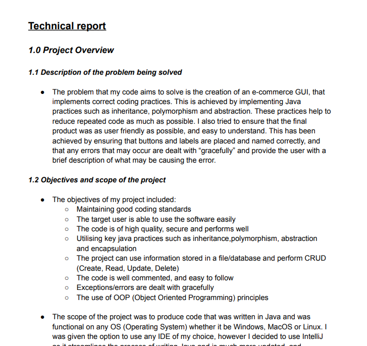 Java Report